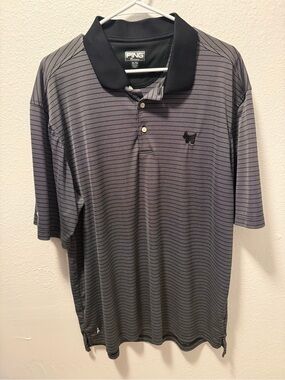 PING Scotty Cameron Men’s Gray Striped Polo with Black Contrast Size XL